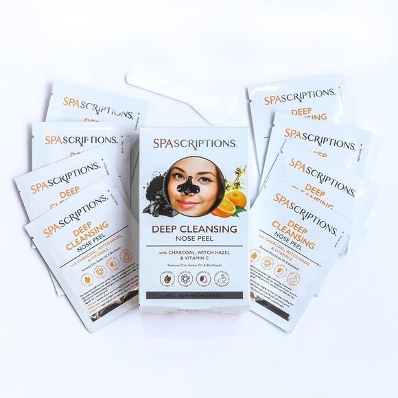 SpaScriptions Charcoal & Vitamin C  Cleansing Nose Strips 8 Strips Charcoal - Picture 3 of 3